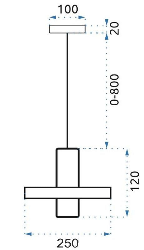 Lampa Wisząca Szklana Metalowa LED APP553-1CP Złota
