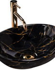 Umywalka nablatowa Rea Sofia Black Marble Shiny  1