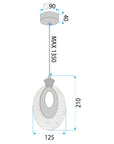 Lampa Wisząca Kryształowa Led Lhj109-1cp Jasne Różowe Złoto  5