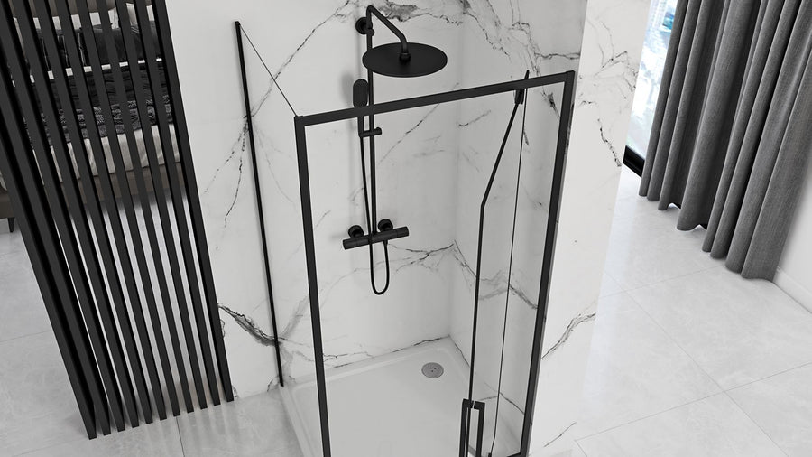 Kabina Prysznicowa Narożna Rea Rapid Swing Black 100x80