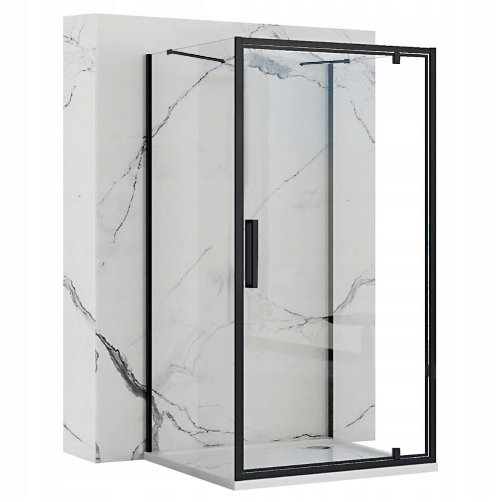 Kabina Prysznicowa Przyścienna Rea Rapid Swing Black 90x80