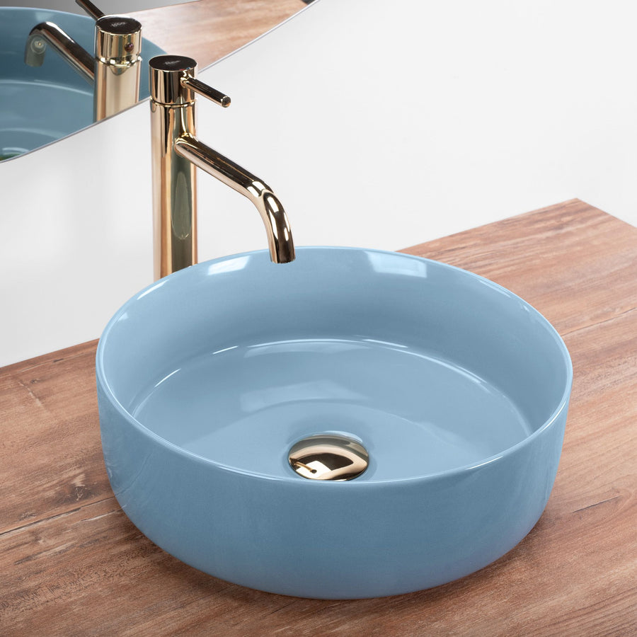 Umywalka nablatowa Rea SAMI L.BLUE SHINY  3