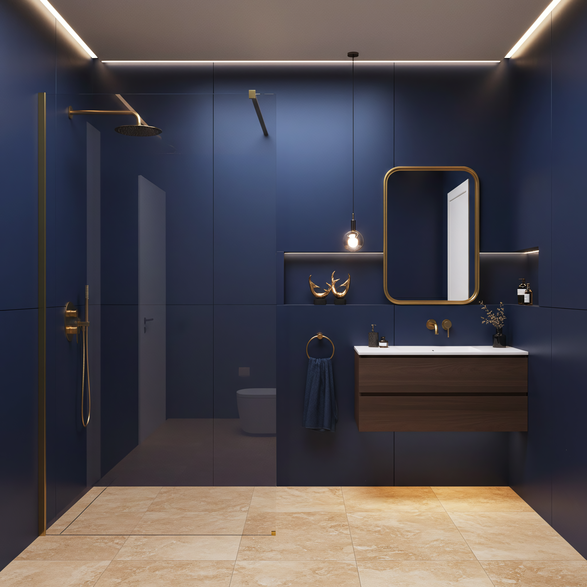 Kabina Prysznicowa Walk-in Rea Flexi Transparent / Brush Gold 130  2