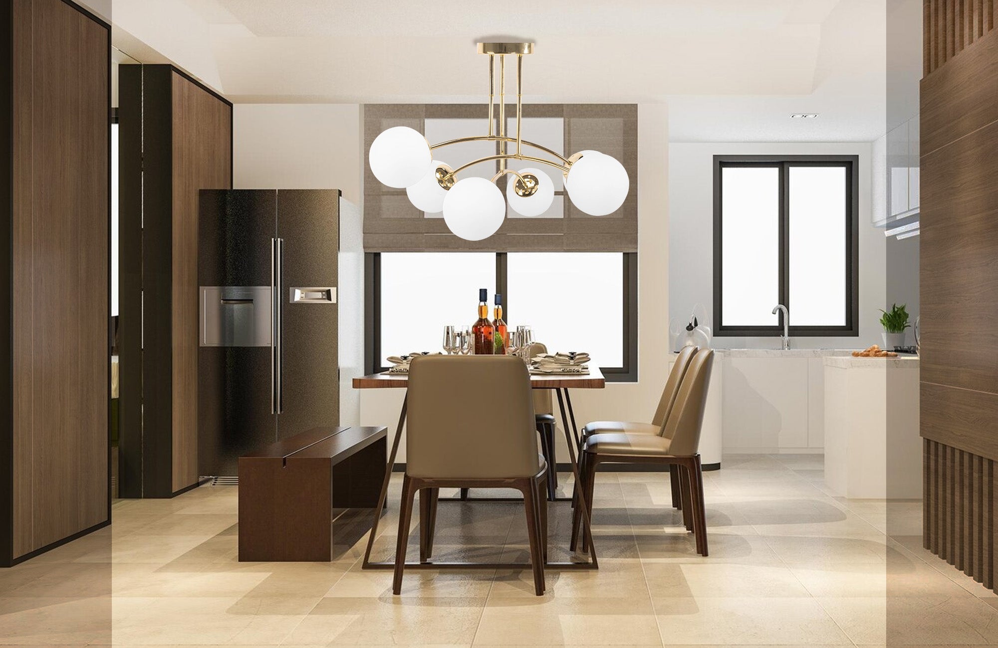Lampa Wisząca Sufitowa Złota APP1577-6C  5