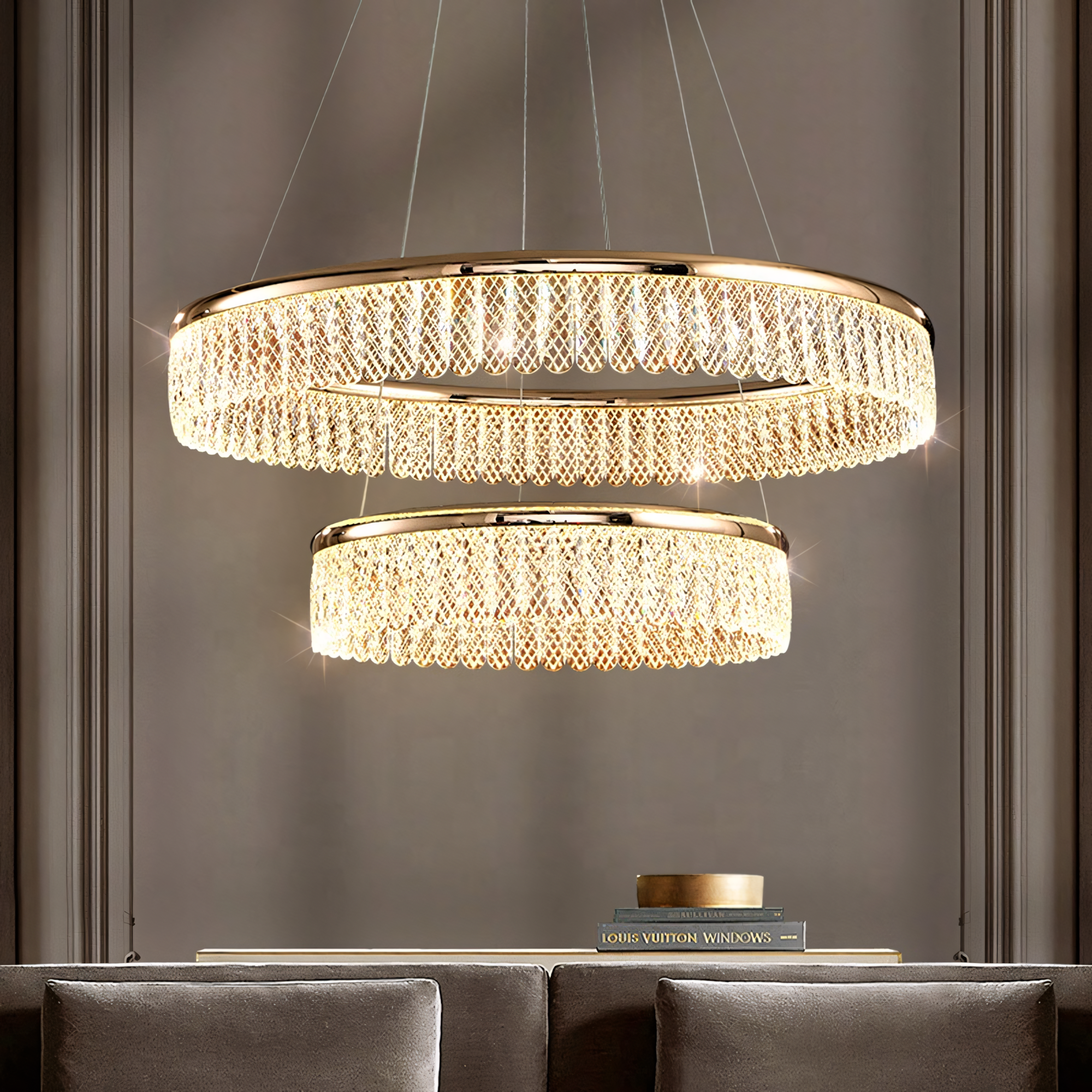 Lampa wisząca LED APP1750-CP Złota + Pilot  6