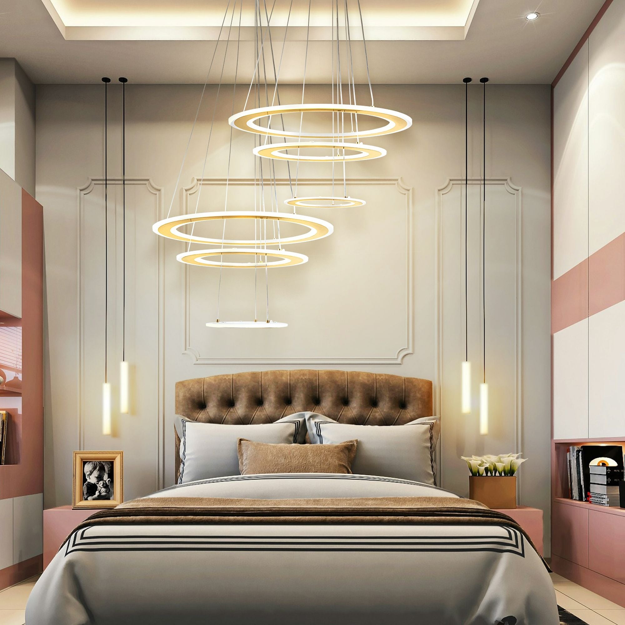 Lampa Sufitowa Wisząca Led G041-3cp Szczotkowane Złoto  9