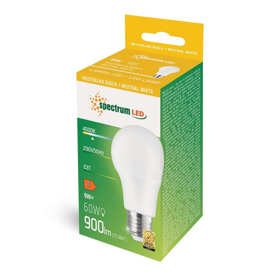 Żarówka Led Neutralna E27 230v 9w Woj+14611  2