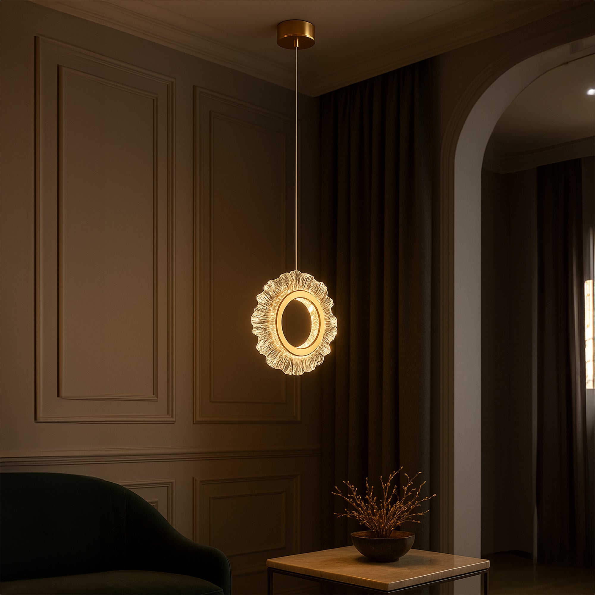 Lampa Sufitowa Wisząca Led Lhj102-1cp Złota  3