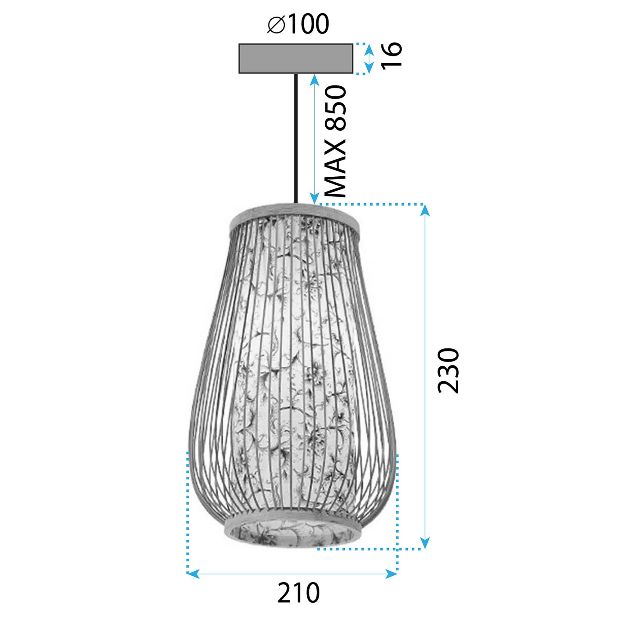 Lampa Wisząca Bambusowa APP1635-1CP  7