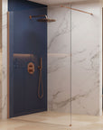 Kabina prysznicowa Walk-In Rea Flexi Transparent / Brush Copper 130  6