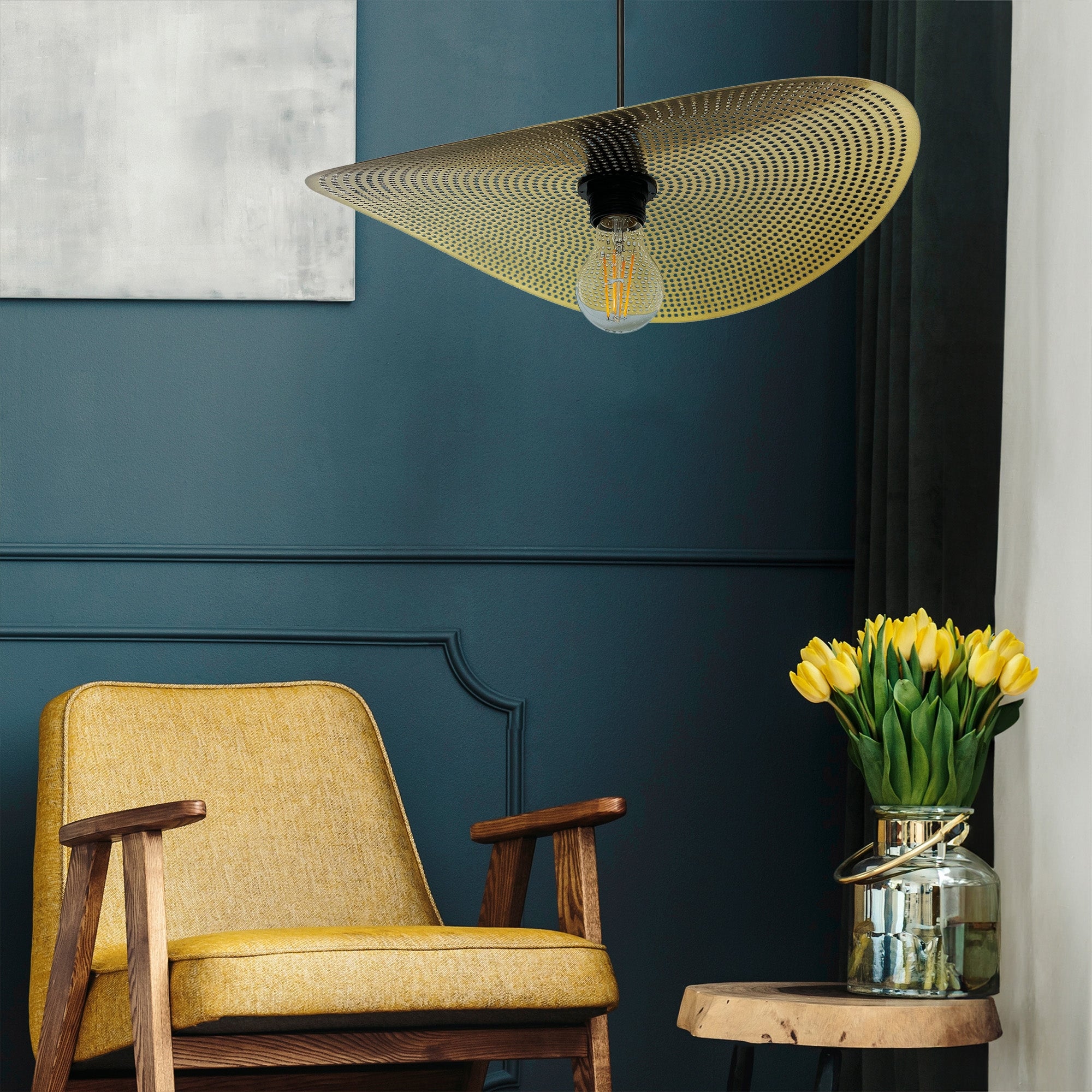 LAMPA SUFITOWA WISZĄCA APP1470-1CP czarna/stare złoto  11