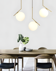 Lampa Sufitowa Wisząca Szklana Kula  G106-1W Złota Biała  8