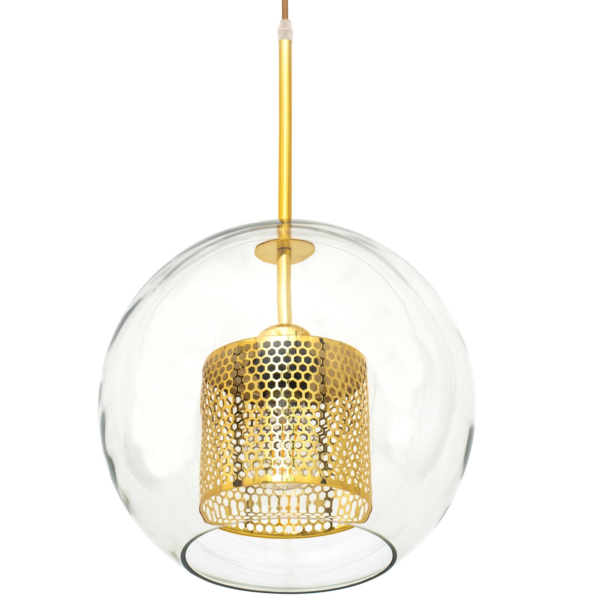 Lampa wisząca szklana loft APP556-1CP 30cm ZŁOTa  3