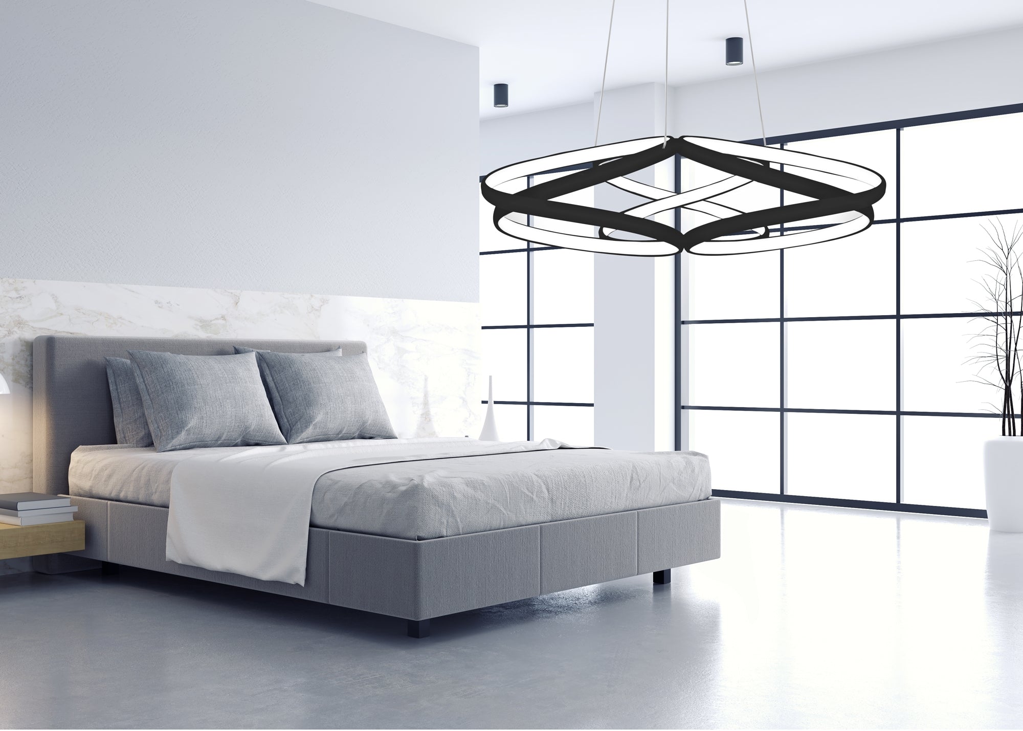Lampa sufitowa nowoczesna LED + PILOT APP793-CP FLAT Czarna  4