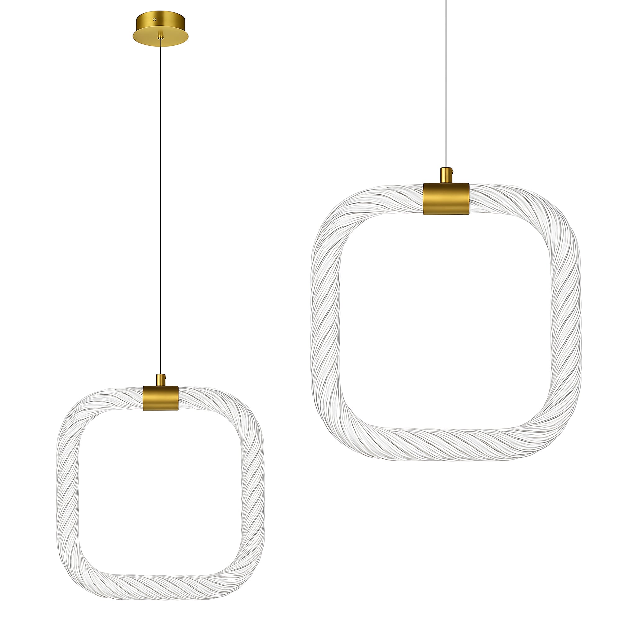 Lampa Sufitowa Wisząca Led Lhj056-cp1 Złota Szczotkowana  1