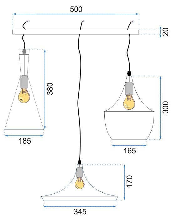 Lampa sufitowa COSTA SET CP Czarna