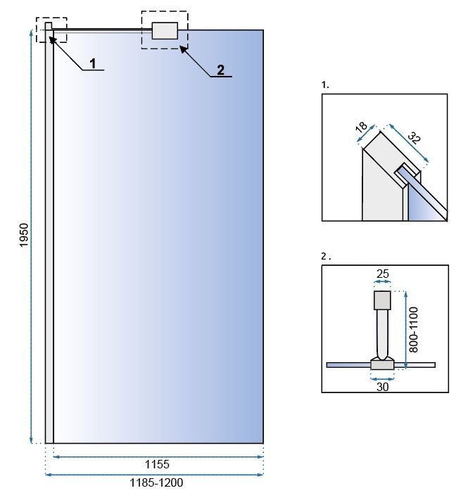 Ścianka prysznicowa Rea Aero N 120 Transparent