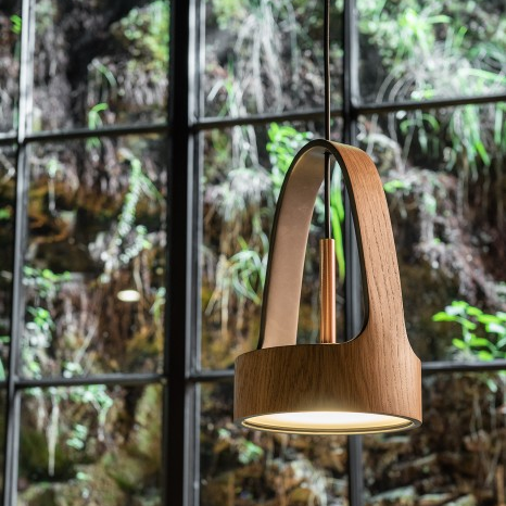 Lampa wisząca LED APP1187-CP Wood Rose Gold