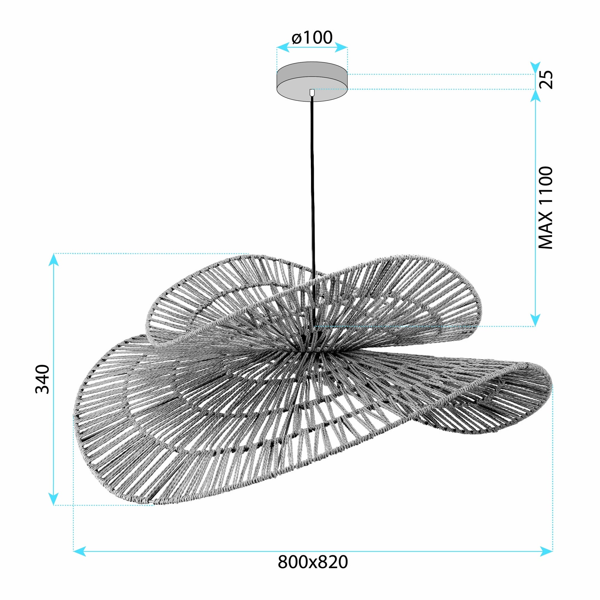 Lampa sufitowa wisząca boho APP1738-1CP 80CM  12
