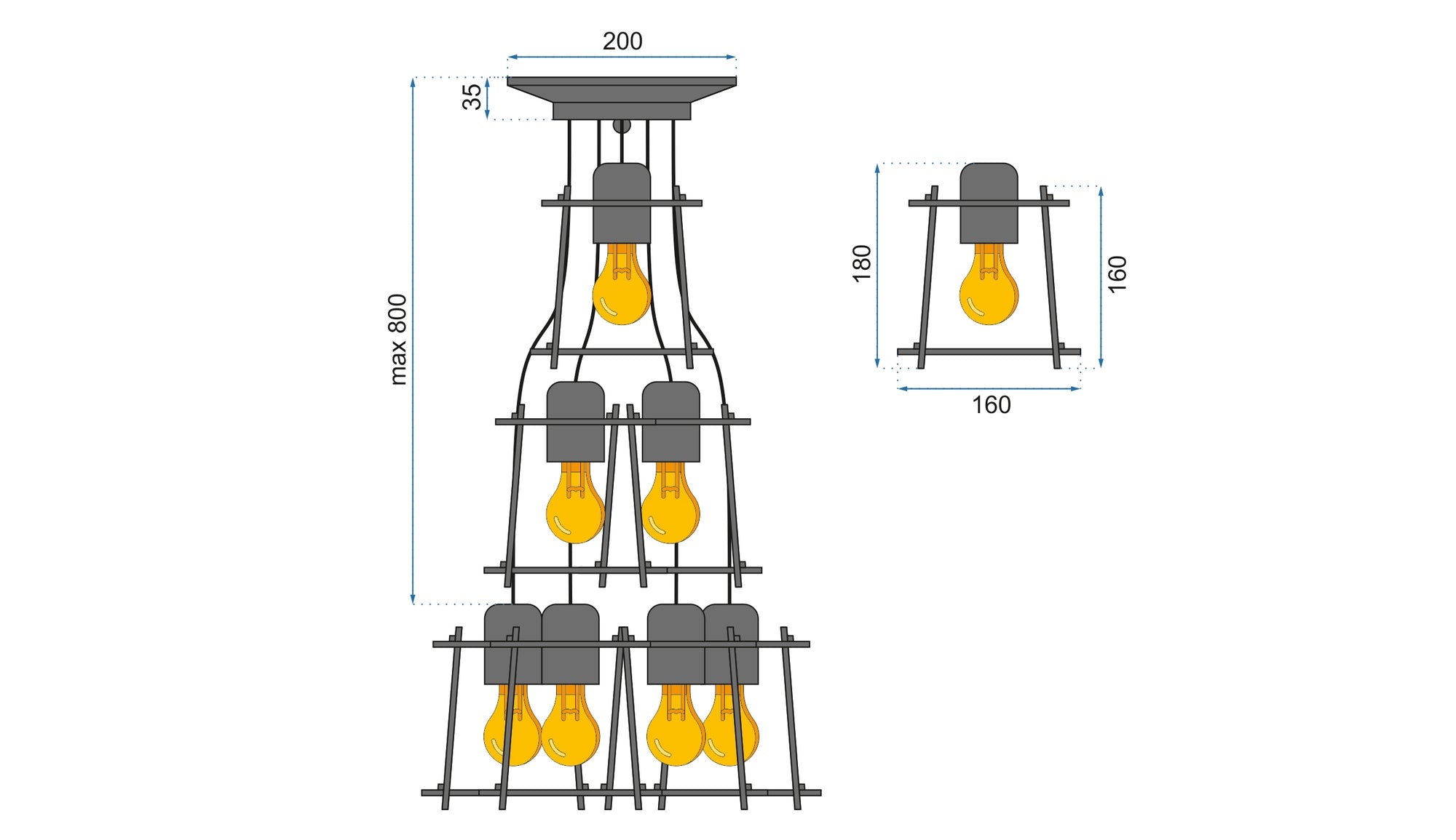LAMPA SUFITOWA WISZĄCA APP221-7CP  8
