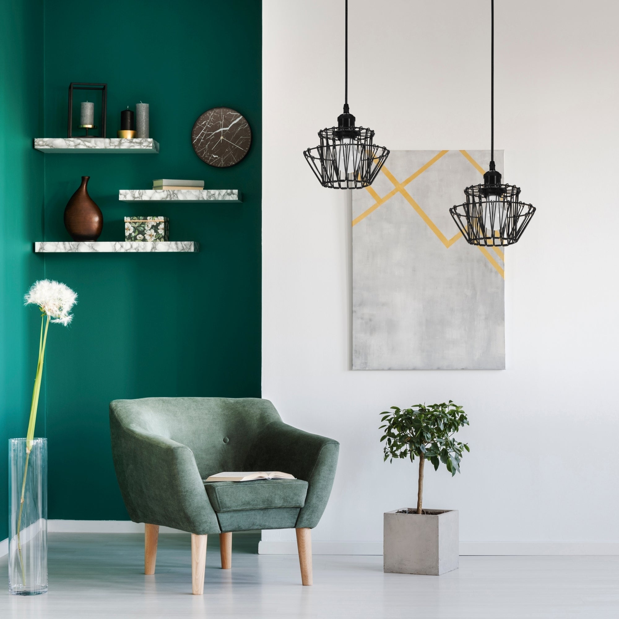 Lampa Sufitowa Wisząca APP941-1CP Set 36cm Czarna  5