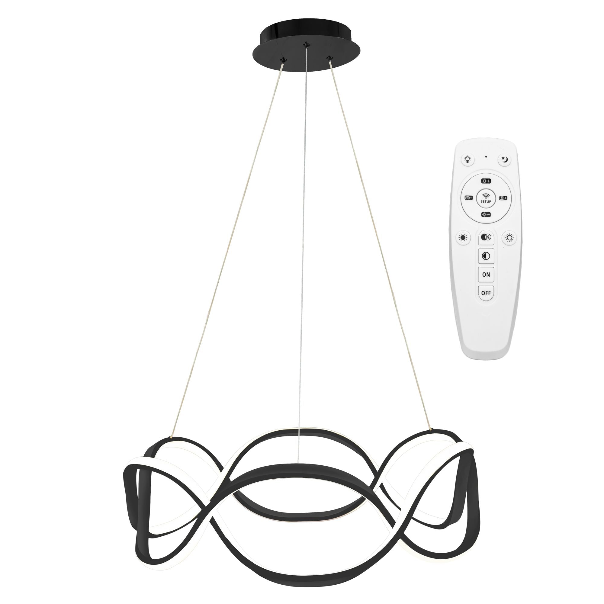 Lampa sufitowa nowoczesna LED + PILOT APP799-CP Twist Czarna
