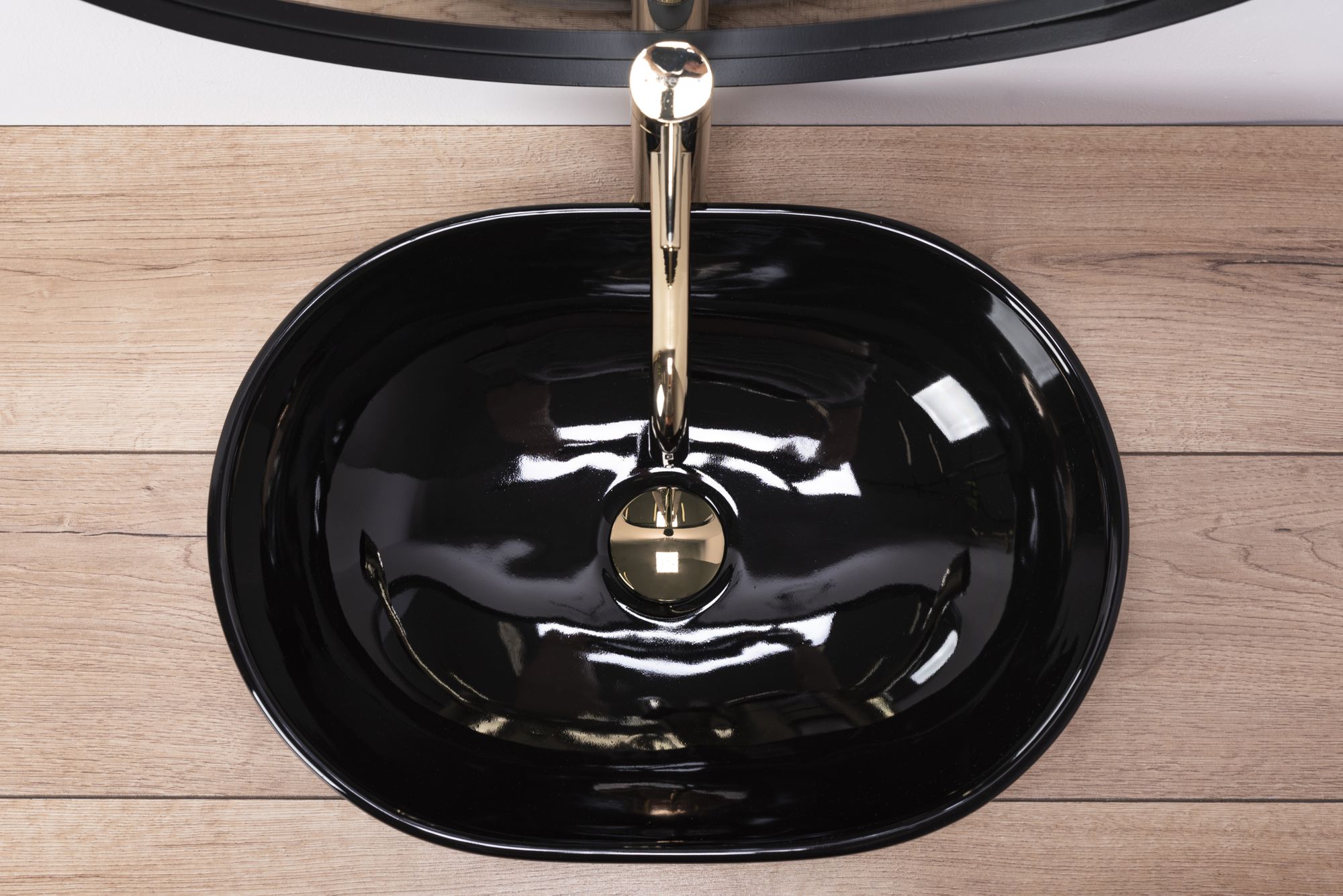 Umywalka nablatowa Rea Amelia Black czarna
