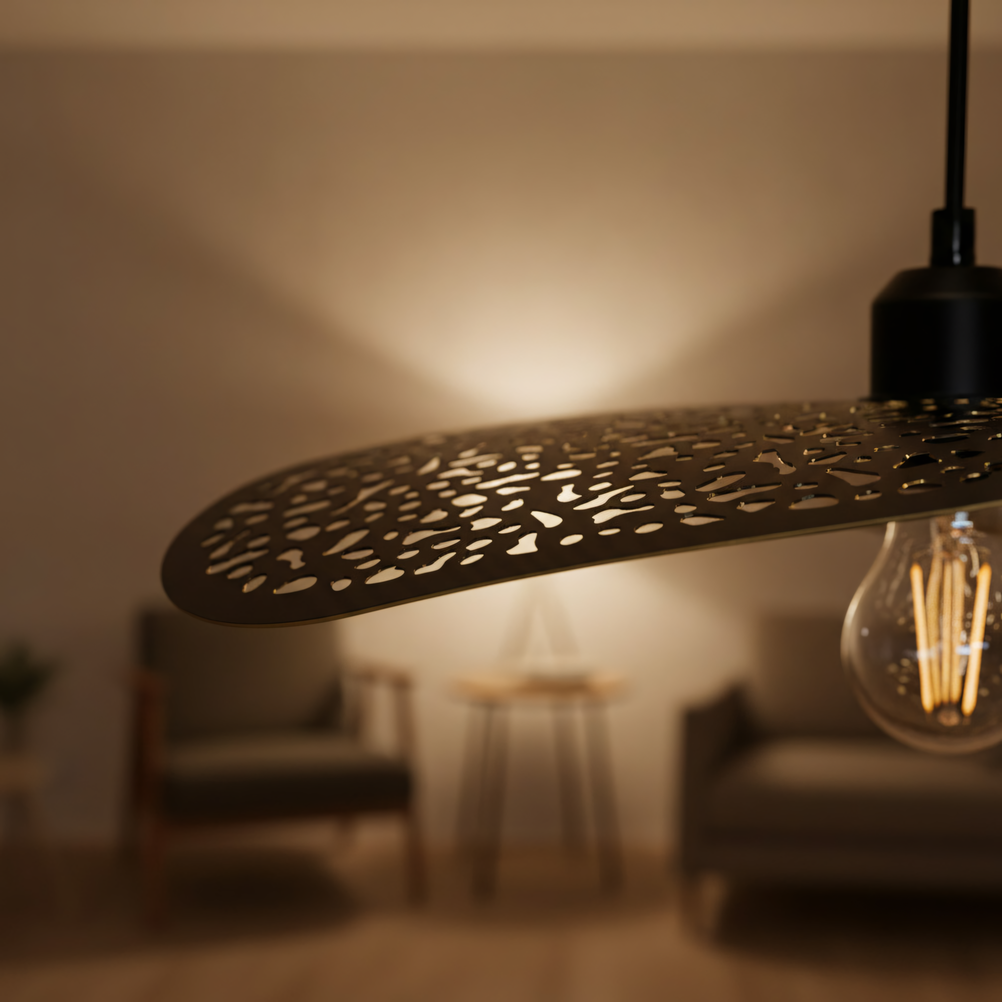LAMPA SUFITOWA WISZĄCA APP1468-1CP czarna/stare złoto  8