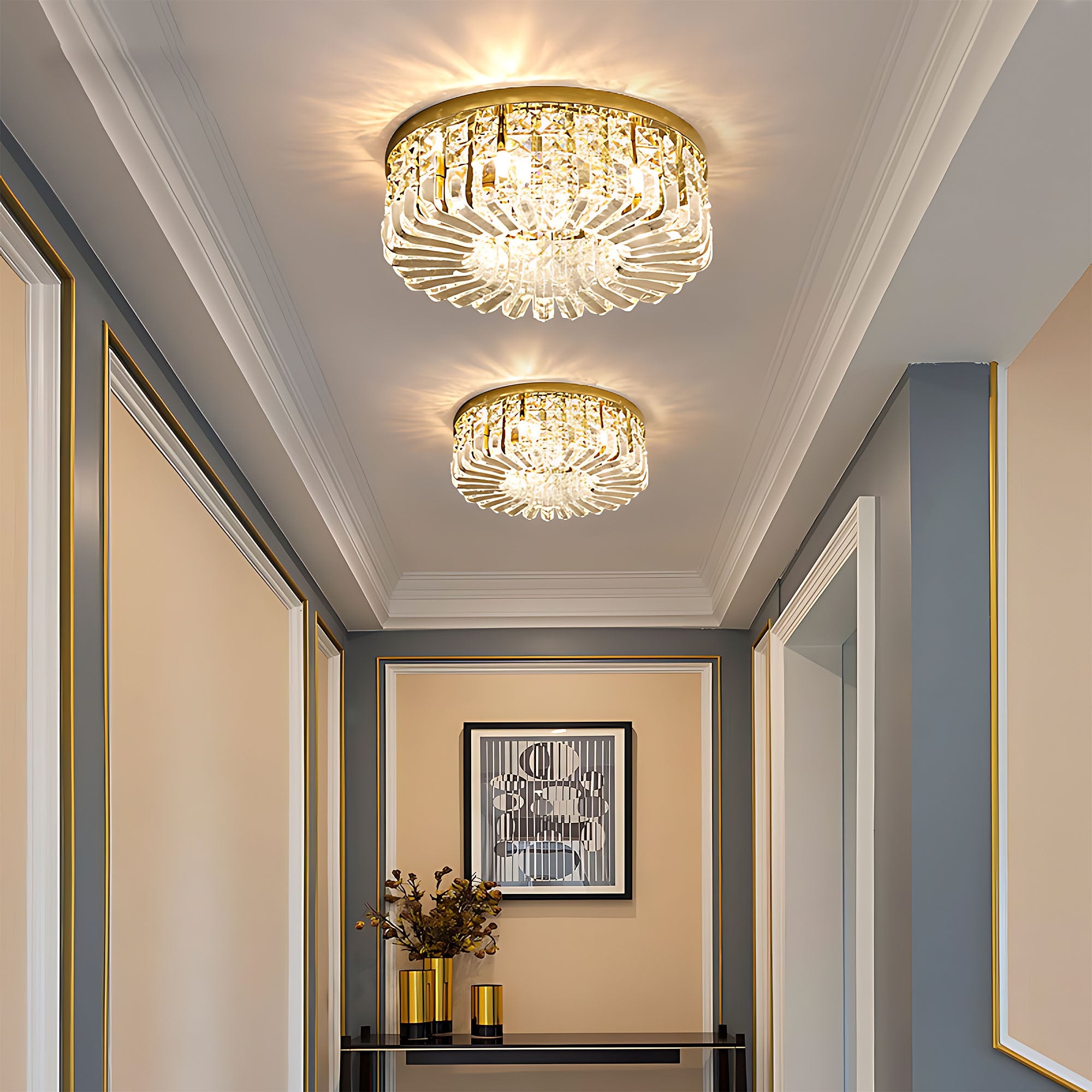 Lampa Kryształowa Plafon APP1729-8C 60 Cm Złota  14