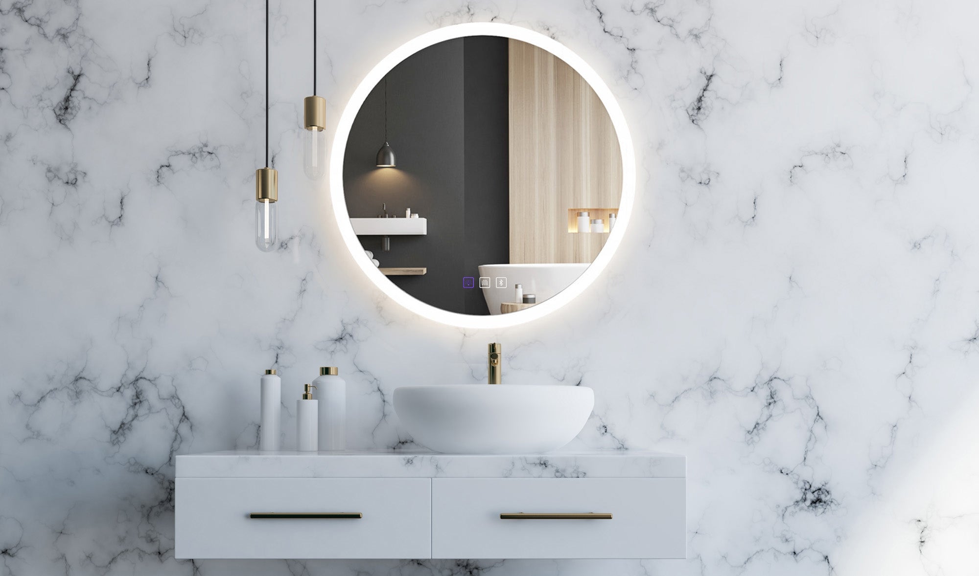 LUSTRO ŚCIENNE LED BLUETOOTH FFJ 60CM  7