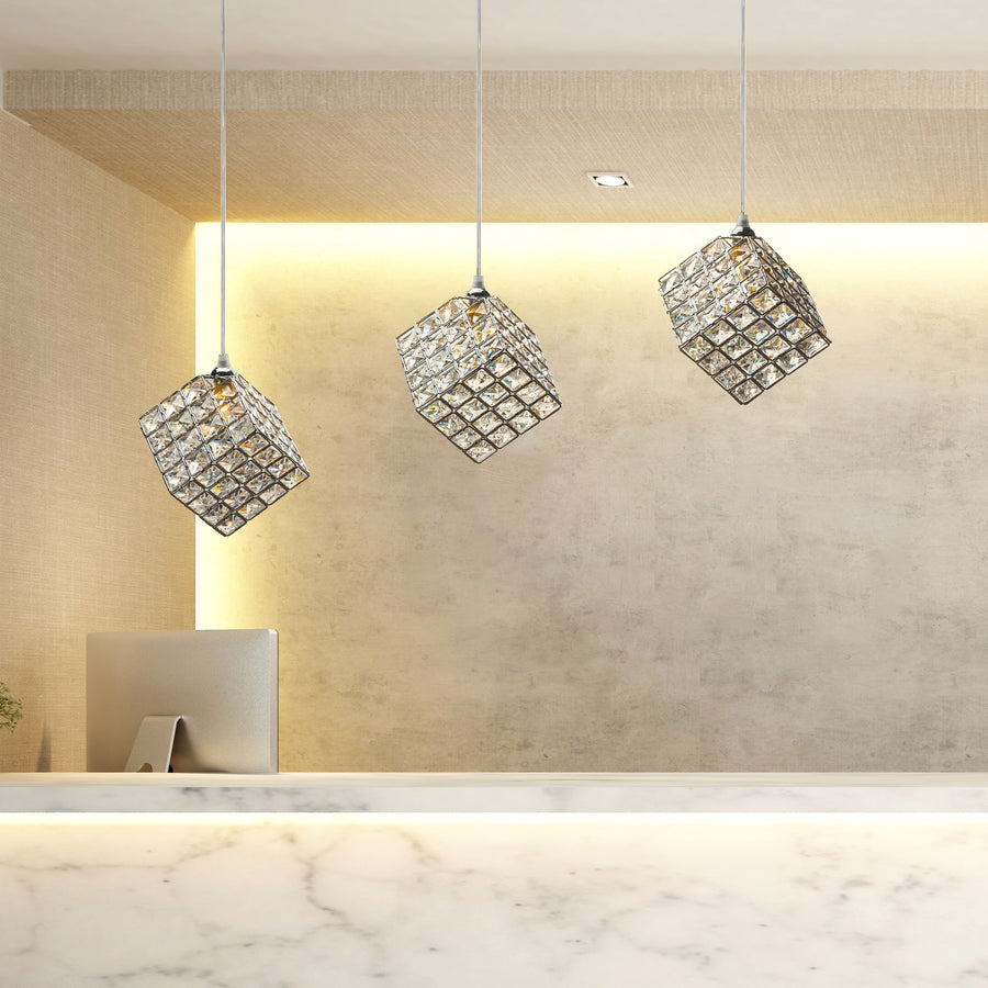 LAMPA WISZĄCA GLAMOUR KOSTKA APP721-1CP CHROM