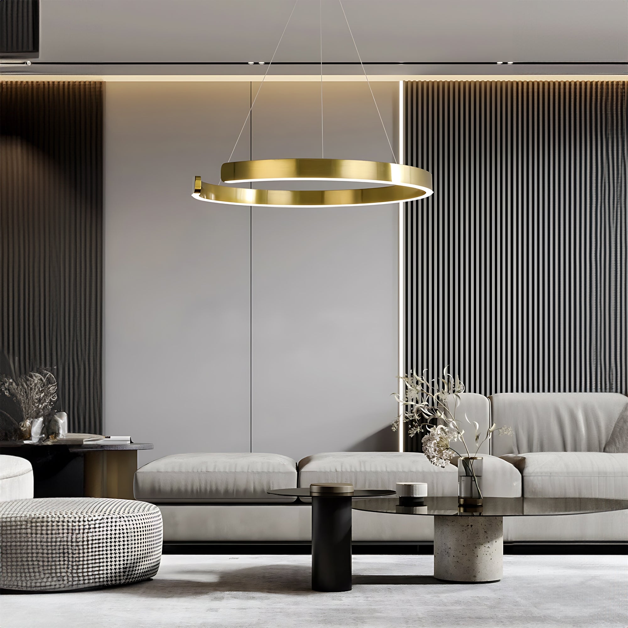 Lampa Wisząca Led Lhj053-cp1 C Złota Szczotkowana 60cm  3