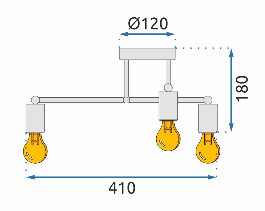 Lampa Sufitowa Wisząca Poczwórna 392200 Czarny Mat