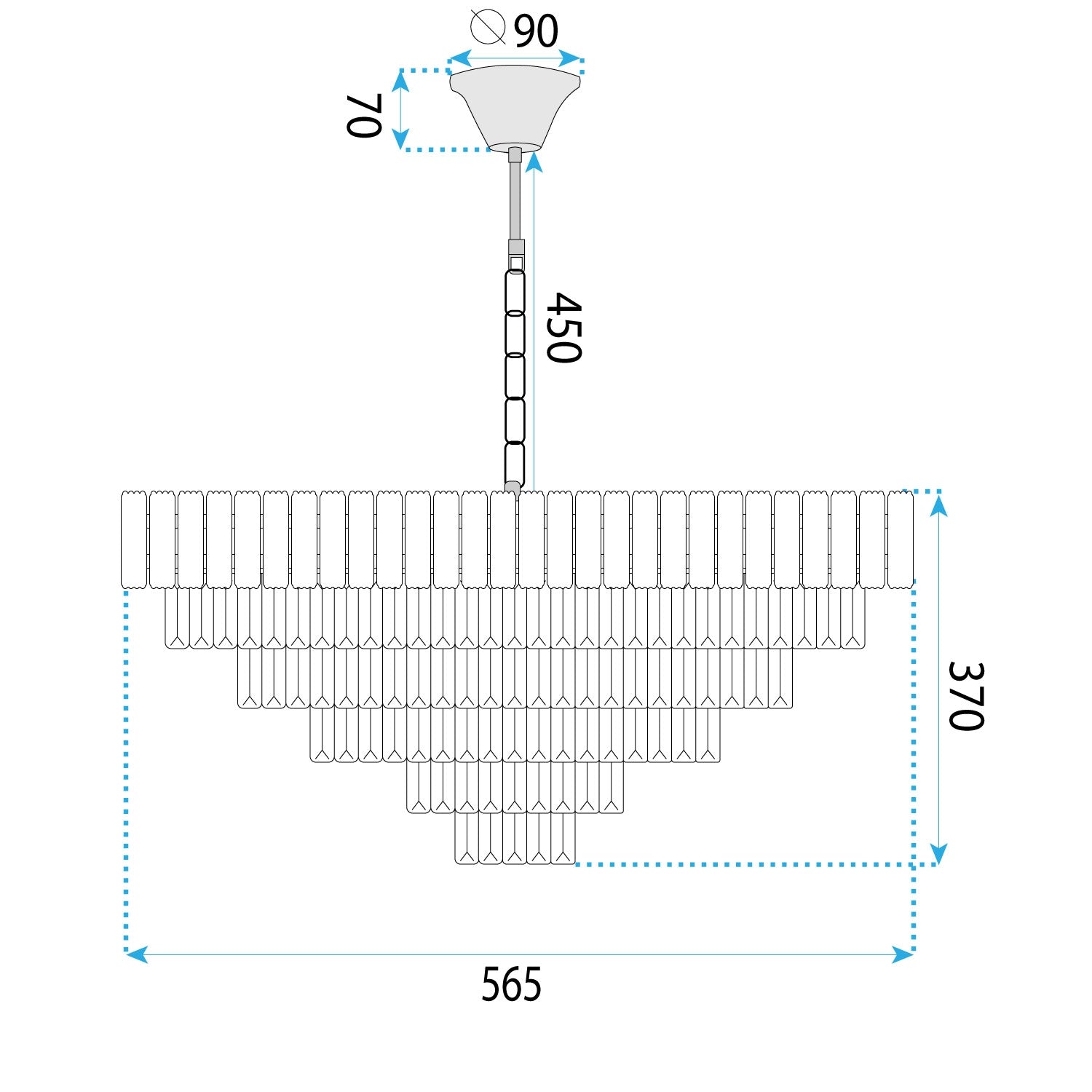 Lampa Wisząca z Kryształami G058-CP 60CM ZŁOTA  6
