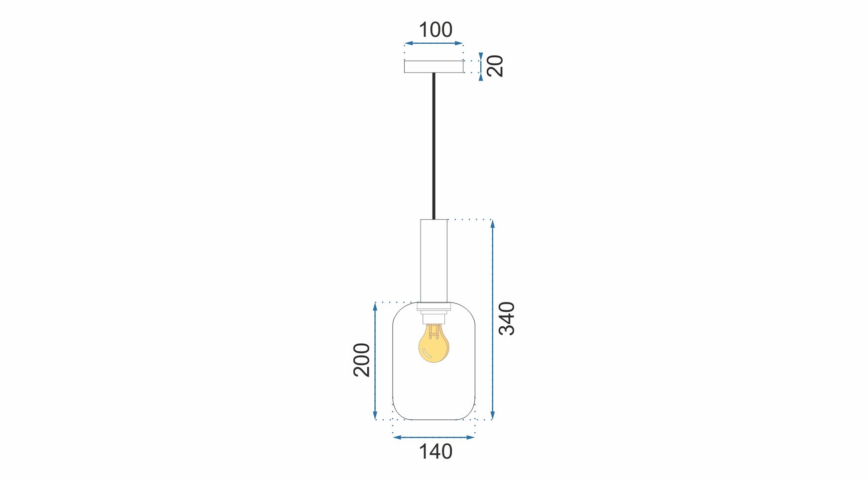 Lampa Sufitowa Wisząca Szklana APP458-1CP Pomarańczowa