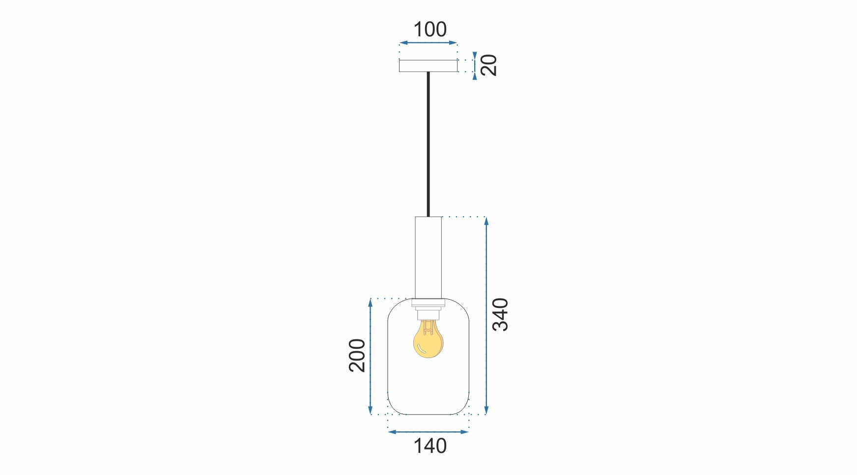 Lampa Sufitowa Wisząca Szklana APP458-1CP Pomarańczowa  8