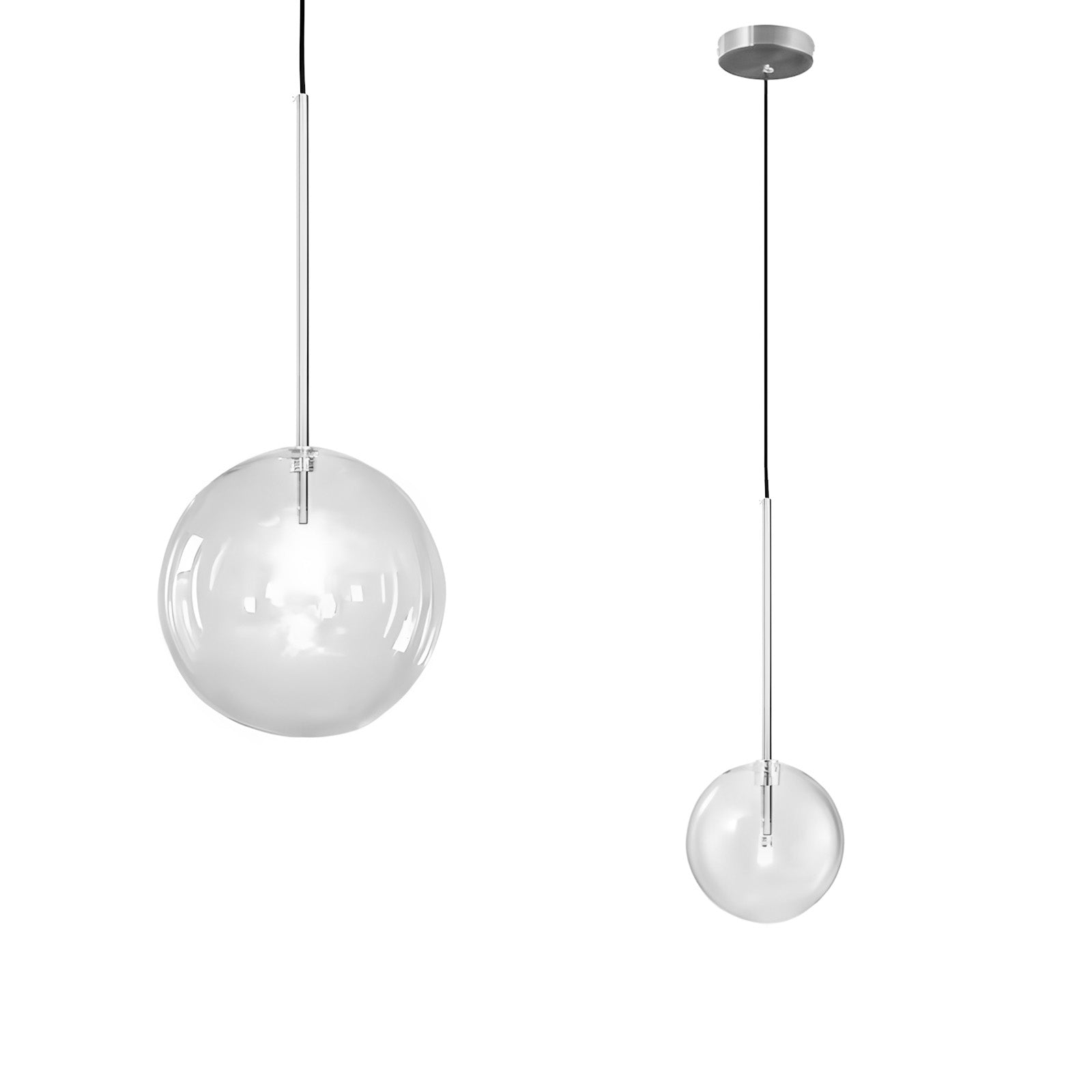 Lampa Sufitowa Wisząca Szklana Kula 15cm CHROM APP1681-1CP  1