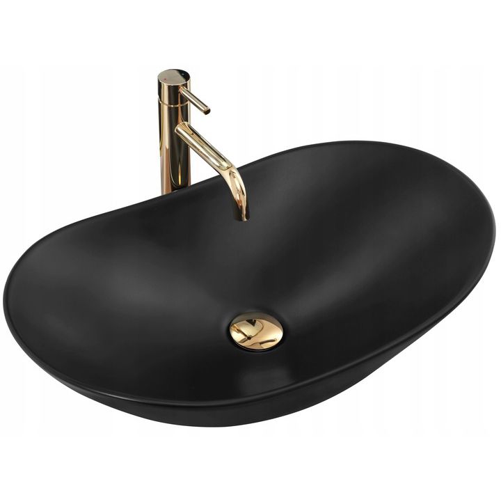 Umywalka nablatowa Rea Royal 60 Black Mat