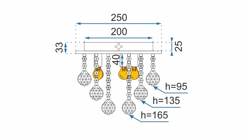 Lampa Sufitowa Kryształowa Plafon APP404-C