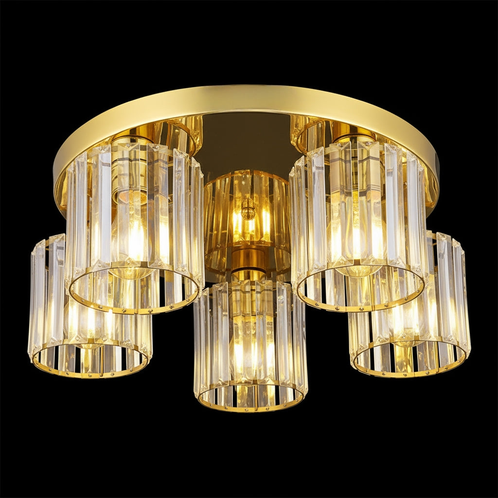 Lampa Sufitowa Kryształowa Ebt024-5c Złota  3