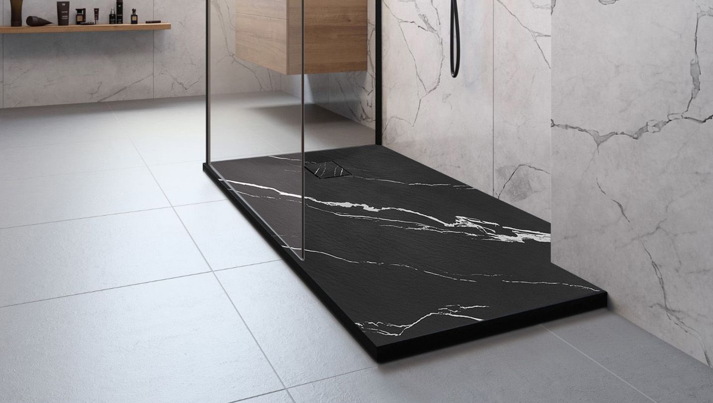 Brodzik prysznicowy Magnum CARRARA BLACK 90x90