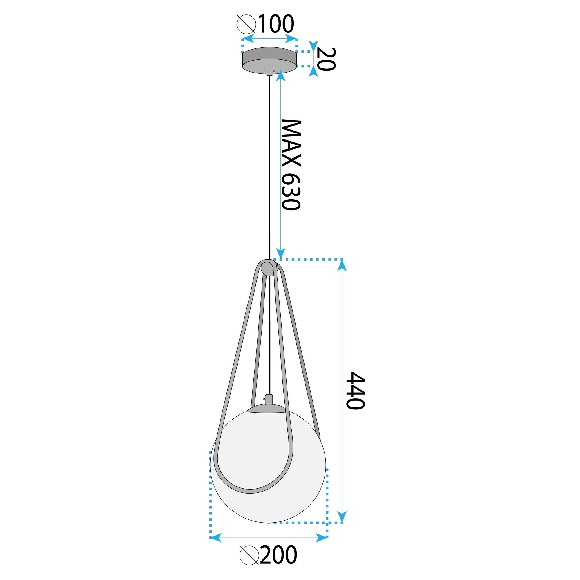 Lampa Sufitowa Wisząca APP1792-1CP 20cm Czarna  7