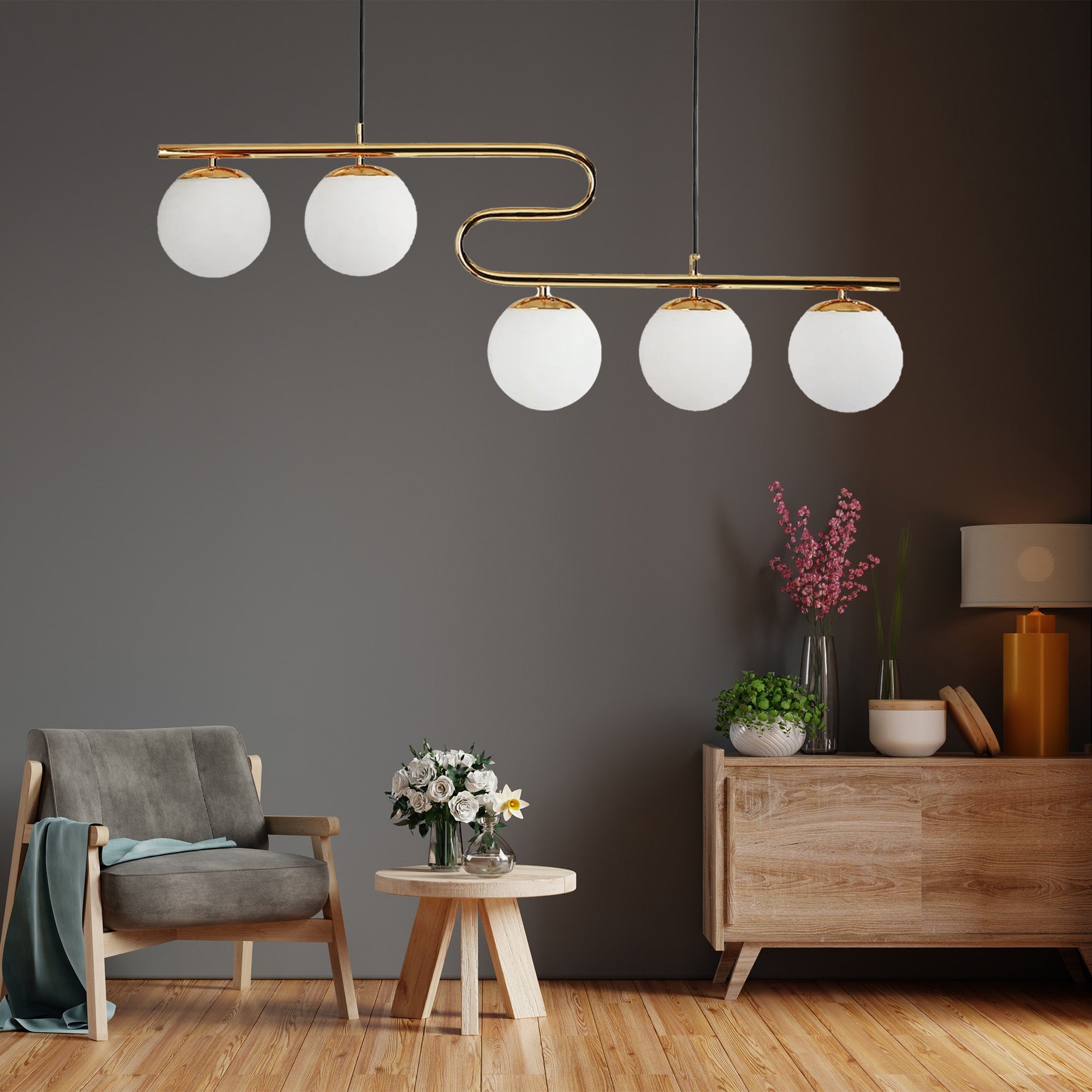 Lampa Sufitowa Wisząca Gold APP1599-5CP  6
