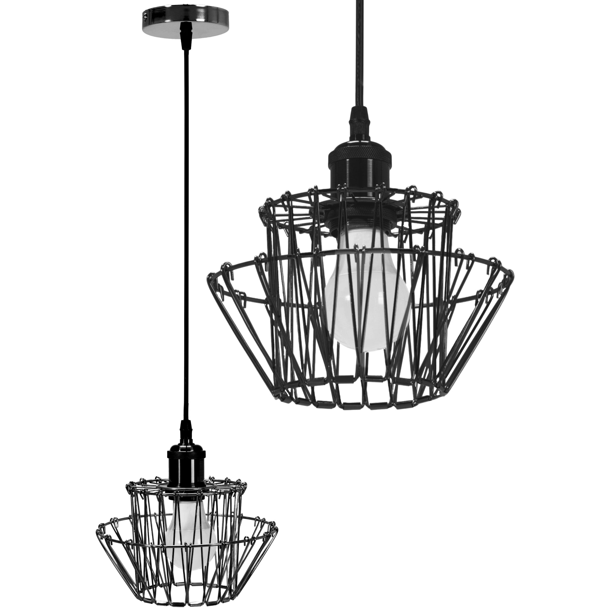 Lampa Sufitowa Wisząca APP941-1CP Set 36cm Czarna  1