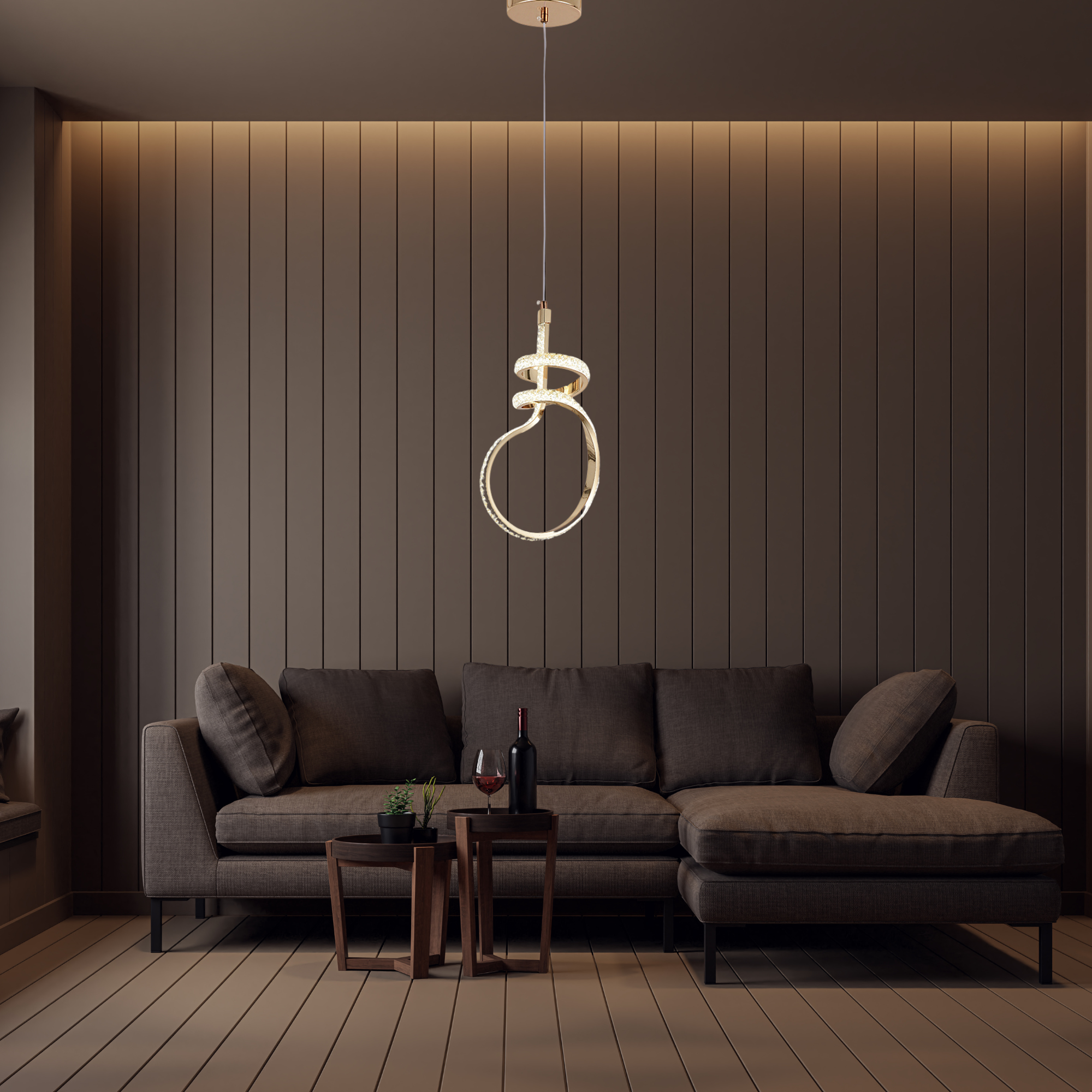 Lampa Wisząca Led G071-cp Złota  8