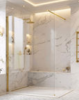 Kabina prysznicowa Walk-In Rea Flexi Transparent / Gold 130  1