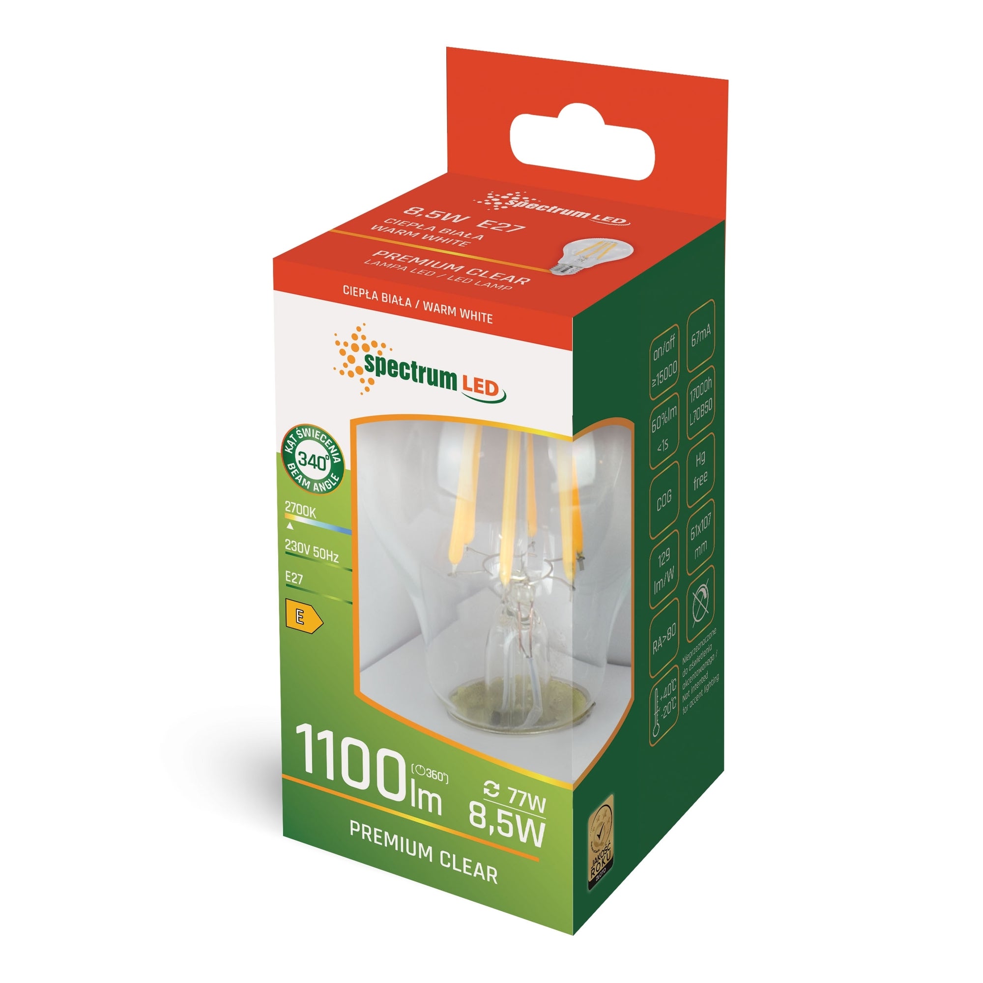 Żarówka Led Gls E-27 8,5w Woj+14595  2