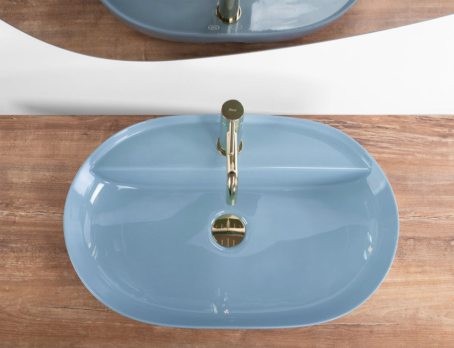 Umywalka REA Aura 61 L.Blue Shiny  4