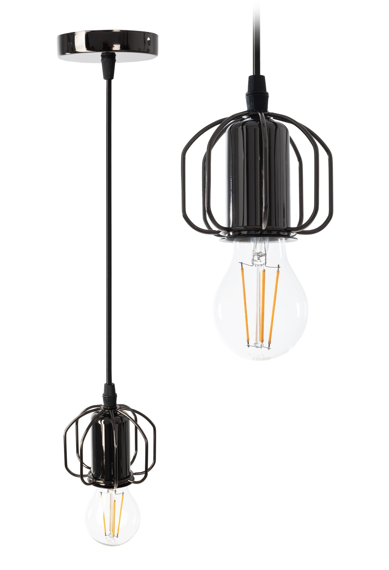 Lampa sufitowa wisząca w stylu loft  APP595-1CP Czarna  1