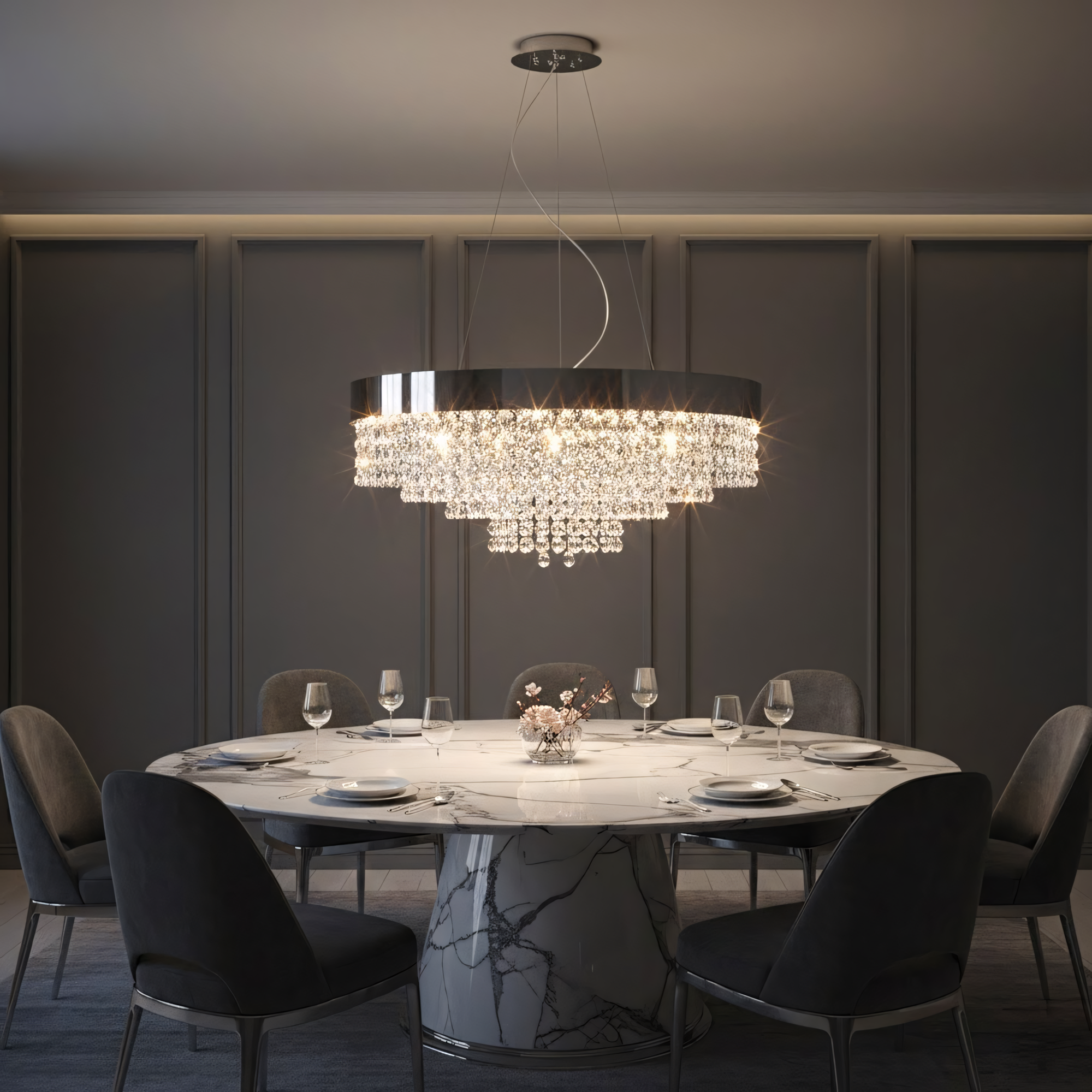 Lampa sufitowa wisząca APP1786-16CP 60 cm Chrom  5